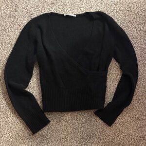 Abercrombie & Fitch Black Wrap Sweater